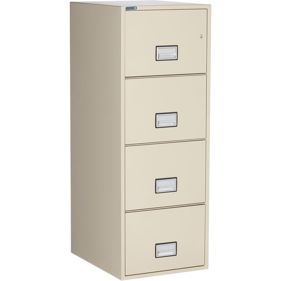 Phoenix Safe Vertical 25 inch 4-Drawer Legal Fireproof File Cabinet with Key Lock, Water Seal, Putty, LGL4W25P