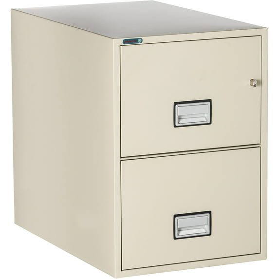 Phoenix Safe Vertical 31 inch 2-Drawer Legal Fireproof File Cabinet with Key Lock, Water Seal, Putty, LGL2W31P