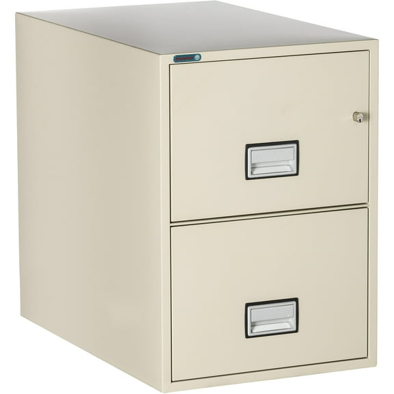 Phoenix Safe Vertical 31 inch 2-Drawer Legal Fireproof File Cabinet with Key Lock, Water Seal, Putty, LGL2W31P