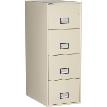 Phoenix Safe Vertical 31 inch 4-Drawer Legal Fireproof File Cabinet with Key Lock, Water Seal, Putty, LGL4W31P