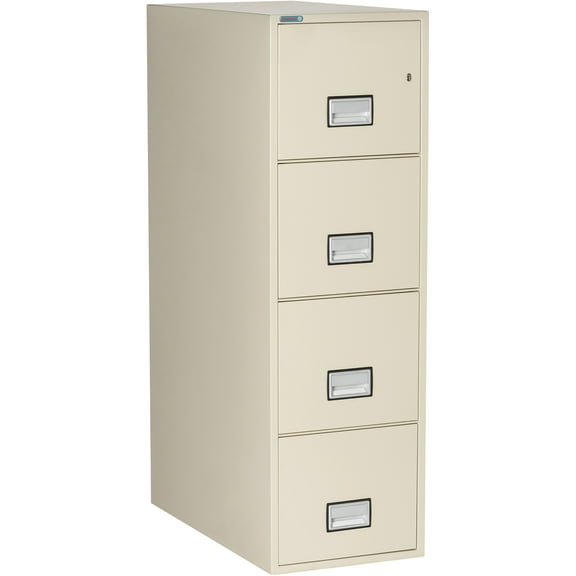 Phoenix Safe Vertical 31 inch 4-Drawer Letter Fireproof File Cabinet with Key Lock, Water Seal, Putty, LTR4W31P