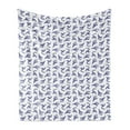 thumbnail image 1 of Phoenix Soft Flannel Fleece Throw Blanket, Oriental Bird Exotic Rebirth Creature Motif, Cozy Plush for Indoor and Outdoor Use, 50" x 70", Dark Blue and White, by Ambesonne, 1 of 6