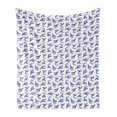 thumbnail image 1 of Phoenix Soft Flannel Fleece Throw Blanket, Oriental Bird Exotic Rebirth Creature Motif, Cozy Plush for Indoor and Outdoor Use, 70" x 90", Dark Blue and White, by Ambesonne, 1 of 6