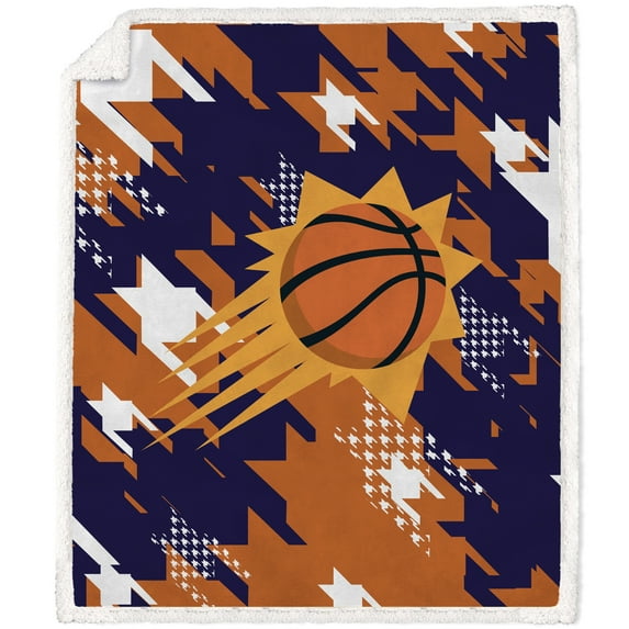 Phoenix Suns 50'' x 60'' Houndstooth Design Short Plush Sherpa Blanket