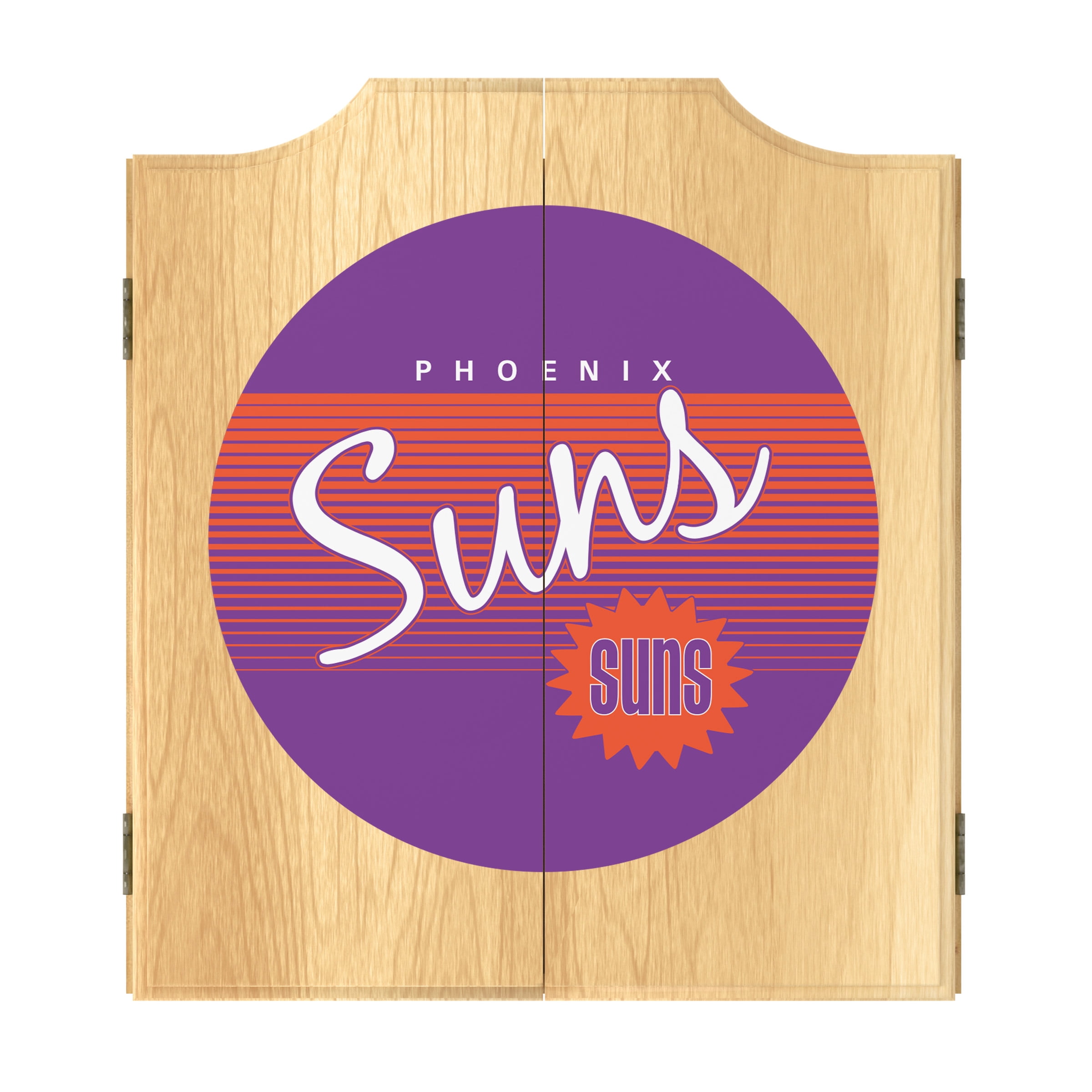 Phoenix Suns Hardwood Classics Dart Board Cabinet Set with 6 Steel Tip Darts