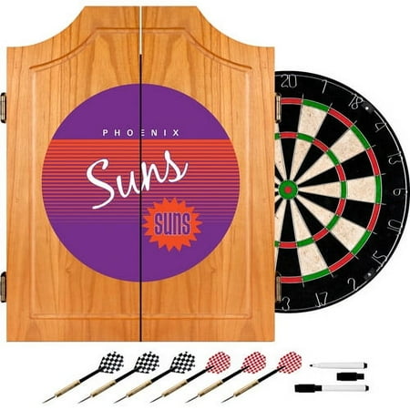 Phoenix Suns NBA Hardwood Classics Dart Cabinet Set with Darts and Board - Purple, Orange