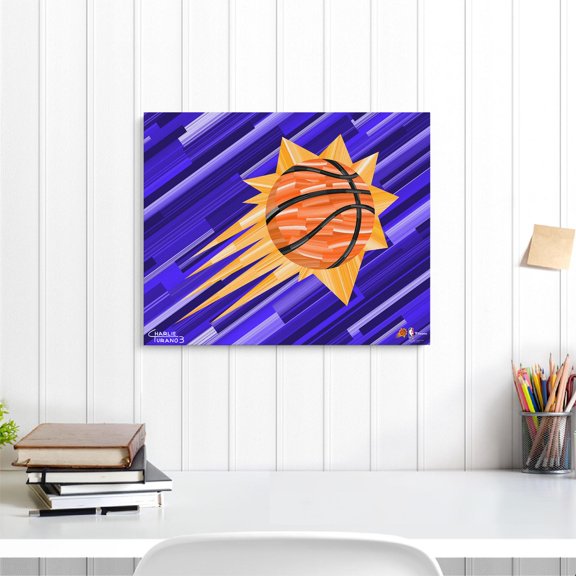 Phoenix Suns Stretched 16" x 20" Embellished Canvas Giclee Print - Art by Charlie Turano III