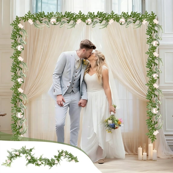 Phoenix Tail Peony Artificial Garland - Spring Floral Vine for Wedding & Party Decor, Durable Fake Flower Garland for Table Runners & Centerpieces, Festive Decor for Home & Celebrations, 71in, E