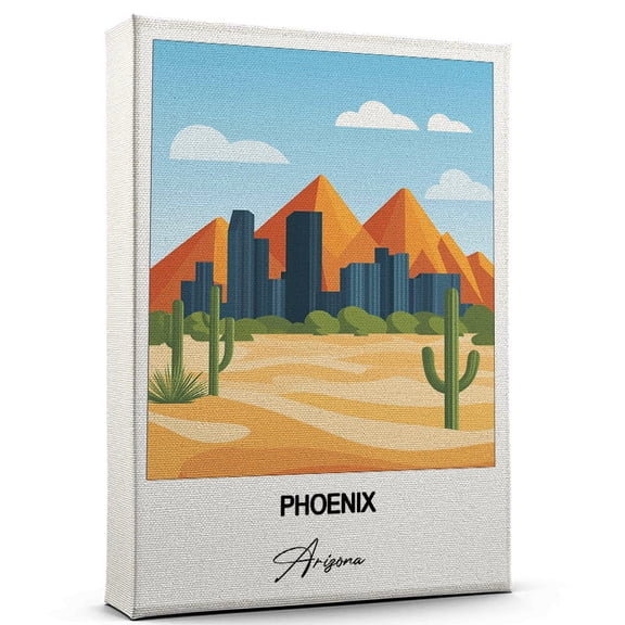 Phoenix Travel Art Canvas  Modern Wall Art Inspired by Arizona Canvas  Great Gift for Travel Lovers  Ready to Hang