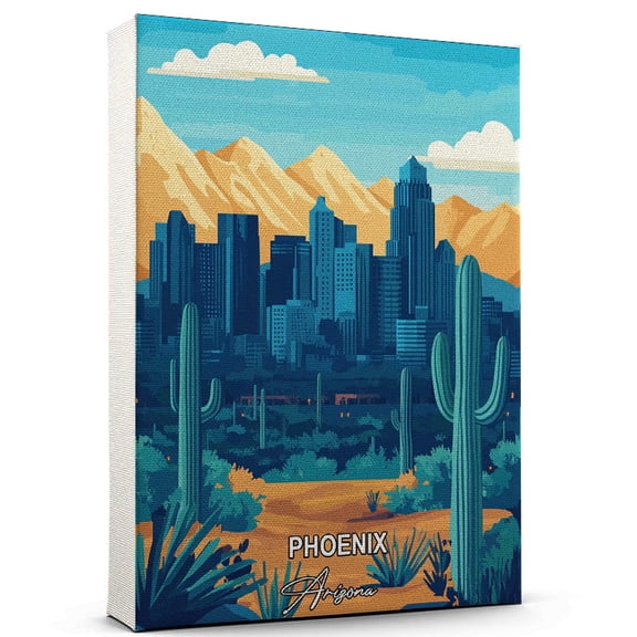 Phoenix Travel Canvas Wall Art  Arizona Canvas  Travel-Inspired Scene That Brings Peace, Color, and Culture Into Your Space