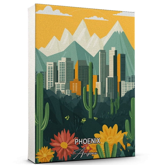 Phoenix Travel Global Destination Canvas  Arizona Canvas  Celebrate Your Favorite Destination  A Sophisticated Touch to Any Room