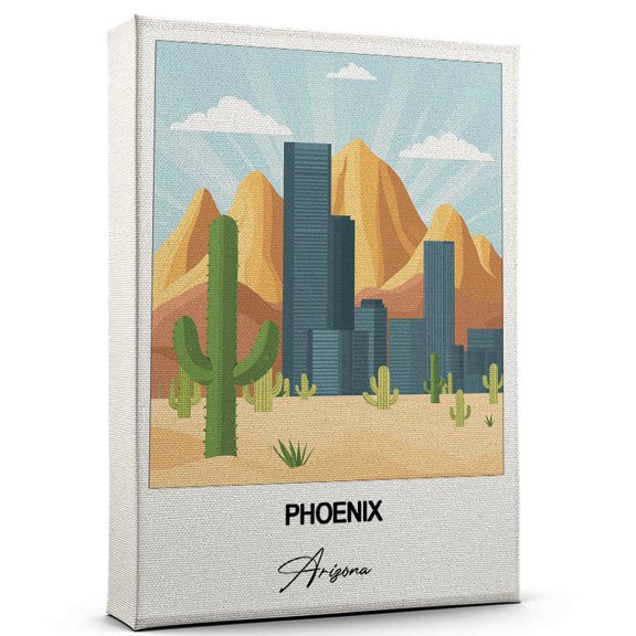 Phoenix Travel Wall Decor Scenic Travel Canvas Print of Arizona Canvas Beautiful Gift for Home, Office, or Living Space