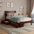 thumbnail image 1 of Phoenix Twin Size Solid Wood Platform Bed with Drawers in Walnut, 1 of 14