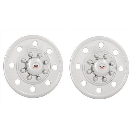 Phoenix USA GQST60AS Quick Liner Stainless Steel, Snap-On Wheel Simulator Half Set - 16" Diameter, 8 Lug