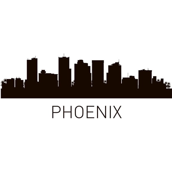 Phoenix United States Major City Geographical Map Landmark - Vinyl Wall Decal - 15x45