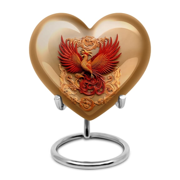 Phoenix Urn For Ashes For Mom, Heart Burial Urn, Miniature Urns For Human Ashes, Urns For Women, Ash Urns For Humans, Funeral Urns For Human Ashes Adult, Ash Urns For Men 3 Inch, 1 Pc