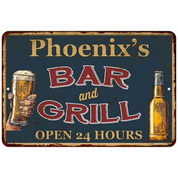 Phoenix's Green Bar and Grill Sign 12 x 18 Matte Finish Metal 112180044873