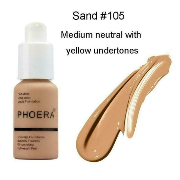 Phoera Foundation Makeup Full Coverage Liquid Base Brighten Long Lasting