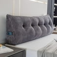 thumbnail image 1 of Phogary Large Headboard Pillow, Velvet Fabric Headboard Wedge Pillows Bed Rest Bolster Triangular Pillow for Sitting in Bed-Backrest Positioning Support, Queen Size, 1 of 7
