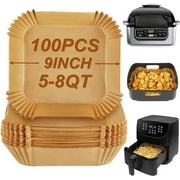 Phojia Air Fryer Liner for Ninja AG301 Grill, 9 Inch Square Parchment Paper, Non-Stick, 100 Piece