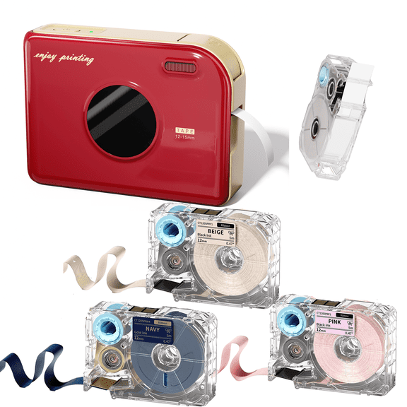 Phomemo A30 Half-Inch Ribbon Label Maker, for Mother's Day Gift Tags & Clothing Tags, with 3 Satin Ribbon Tapes, Thermal Transfer Bluetooth Portable Mini Label Printer