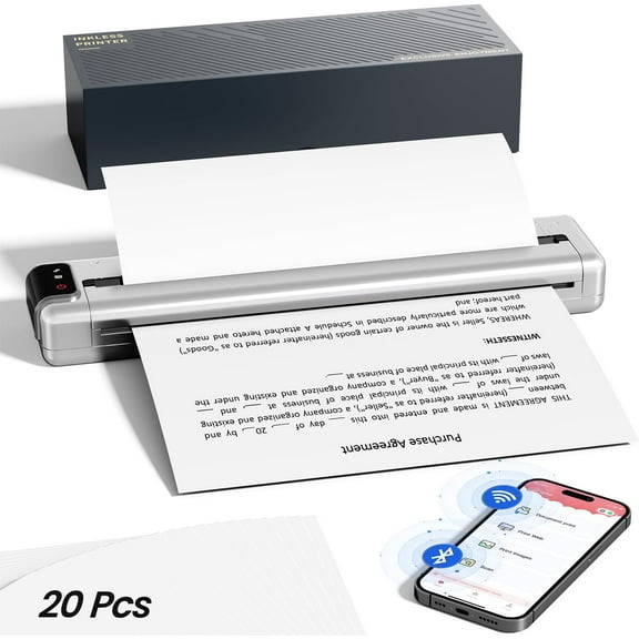 Phomemo ACPO302SRB Silver Thermal Printer Ultra High300dpi