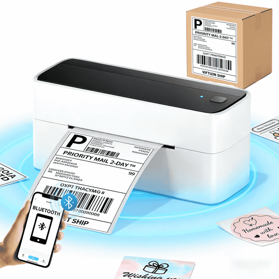 Phomemo Shipping Label Printer - 241BT 4X6 Wireless Thermal Label Printer, Bluetooth Thermal Label Printers for Small Business, Compatible with iPhone, Android, Amazon, Shopify, UPS（Black）