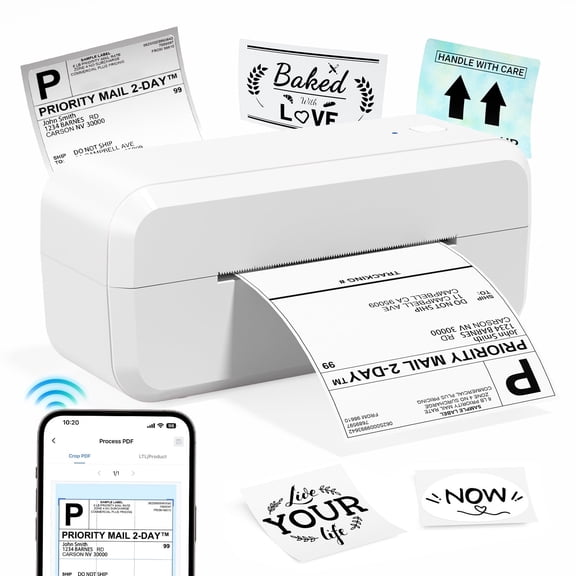 Phomemo 243BT Bluetooth Thermal Shipping Label Printer, 4x6 Wireless Label Printer for Shipping Packages, Compatible Android, iOS, Mac OS, and Windows, Widely Used for Amazon, Ebay, Shopify, Et, USPS