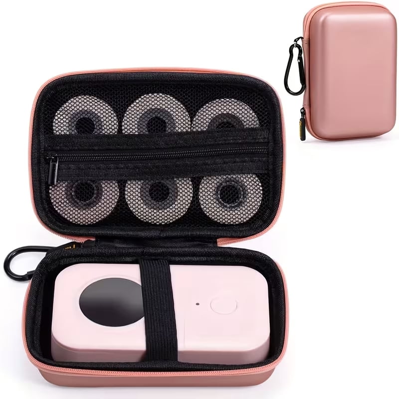 Phomemo-W Phomemo D30 D35 Label Maker Travel Case, Waterproof Storage Bag for NIIMBOT D11/D110/JADENS D110/SUPVAN E10/NELKO P21 Mini Bluetooth Label Printer,Pink Box Only