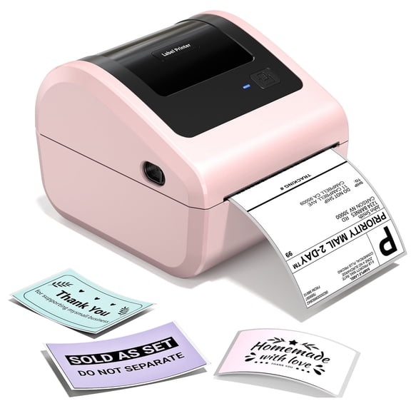 Phomemo D450BT Bluetooth Shipping Label Printer, 4x6 Thermal Label Printer for Shipping Packages, Thermal Printers for Small Business, Compatible with iPhone, Android, Windows, macOS, Tiktok(Pink)