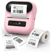 Phomemo Label Printer - M220 Label Maker, Bluetooth Mini Barcode Label Printer, 3.14'' Wireless Portable Sticker Label Maker Machine for Mailing, Storage, Address, Clothing, Home, Office,Pink
