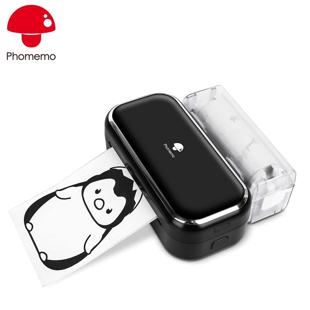 Phomemo M03 Portable Bluetooth Thermal Note Printer - Compatible With 53mm(2inch)/80mm(3inch) Paper Perfect for Notes, Photos, Lists, and More - Gift for Christmas in Stylish（Black）