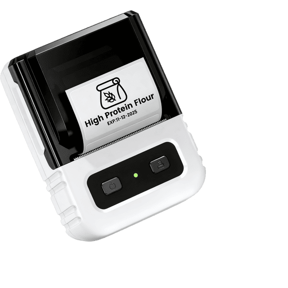 Phomemo M102 Thermal Label Maker with 100 Labels - Portable Bluetooth Address Label Printer for Small Business, Barcode & Retail, Compatible with Phones & PC (White)