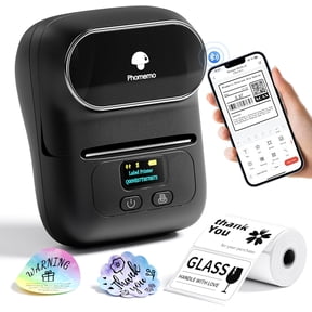 Phomemo ACPO110BK Black Thermal Label Maker For Barcode Logo