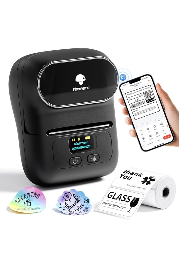 ACPO110BK Black Thermal Label Maker For Barcode Logo