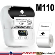 Phomemo M110 Label Printer - Portable Bluetooth Address Label Maker for Small Business, Barcode & Retail, Compatible with Phones & PC (White)