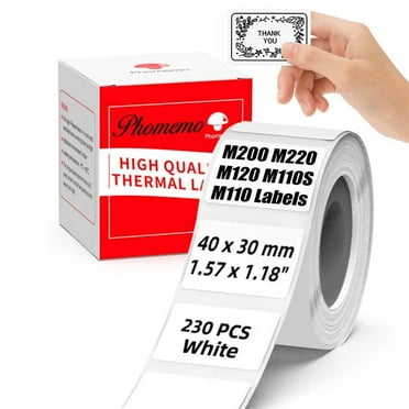 Phomemo M110 Labels Color M200 Label 40x30MM for M220 M200 M120 M110S M110 Printer Labels Pink/Khaki/Blue 230 Pcs/Roll,3 Rolls Square 40x30