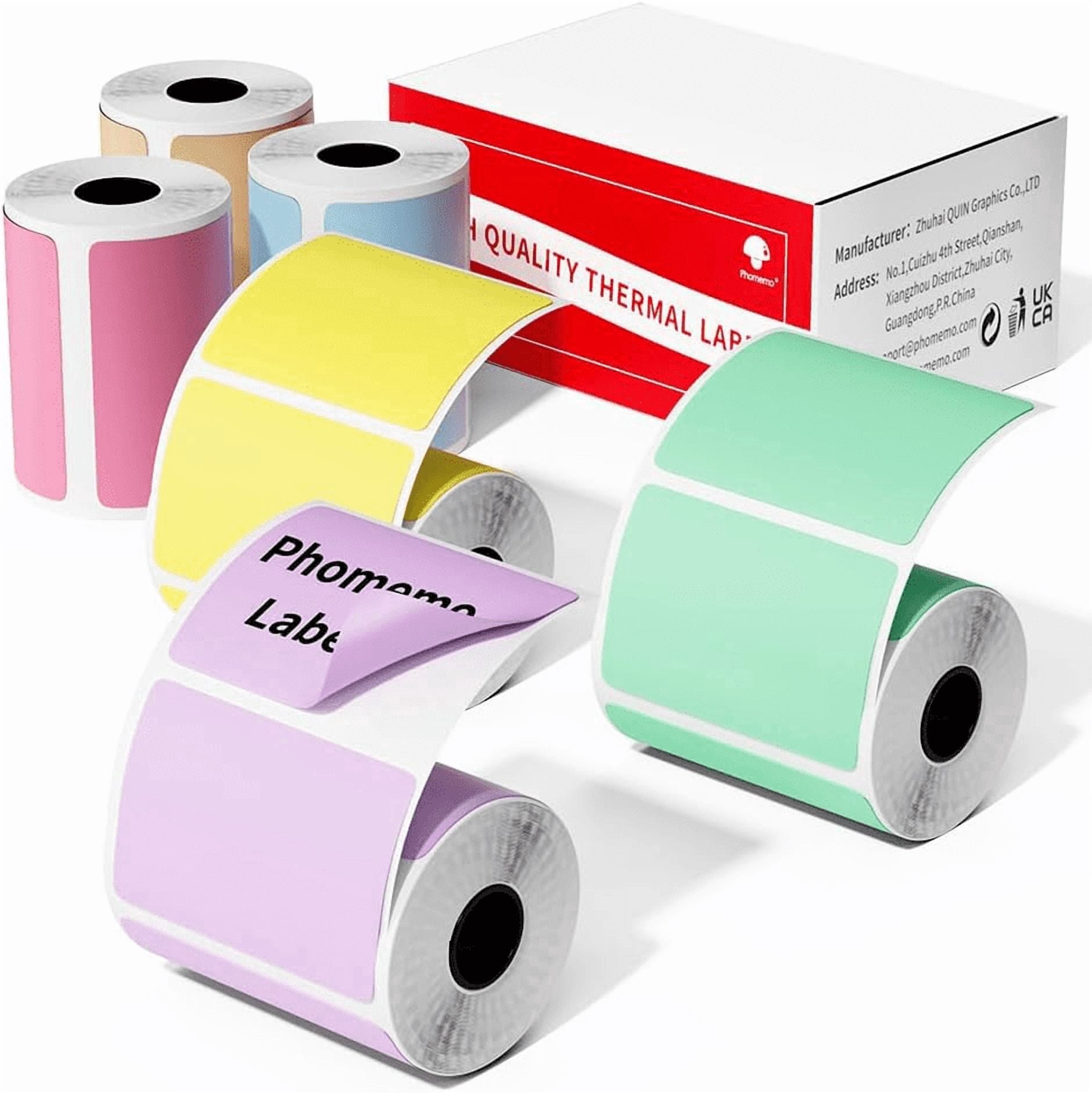 Phomemo M110 Labels, M110/M220/M221/M120/M200 Thermal Labels 1.57" x 1.18"(40mmx30mm), M110 Labels Self-Adhesive Label, 230 Labels/Roll, 6 Rolls, Multicolored