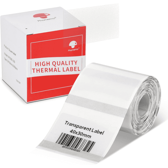 Phomemo M110 Labels, M110/M220/M221/M120/M200 Thermal Labels 1.57" x 1.18"(40mmx30mm), M110 Labels Self-Adhesive Label, 230 Labels/Roll