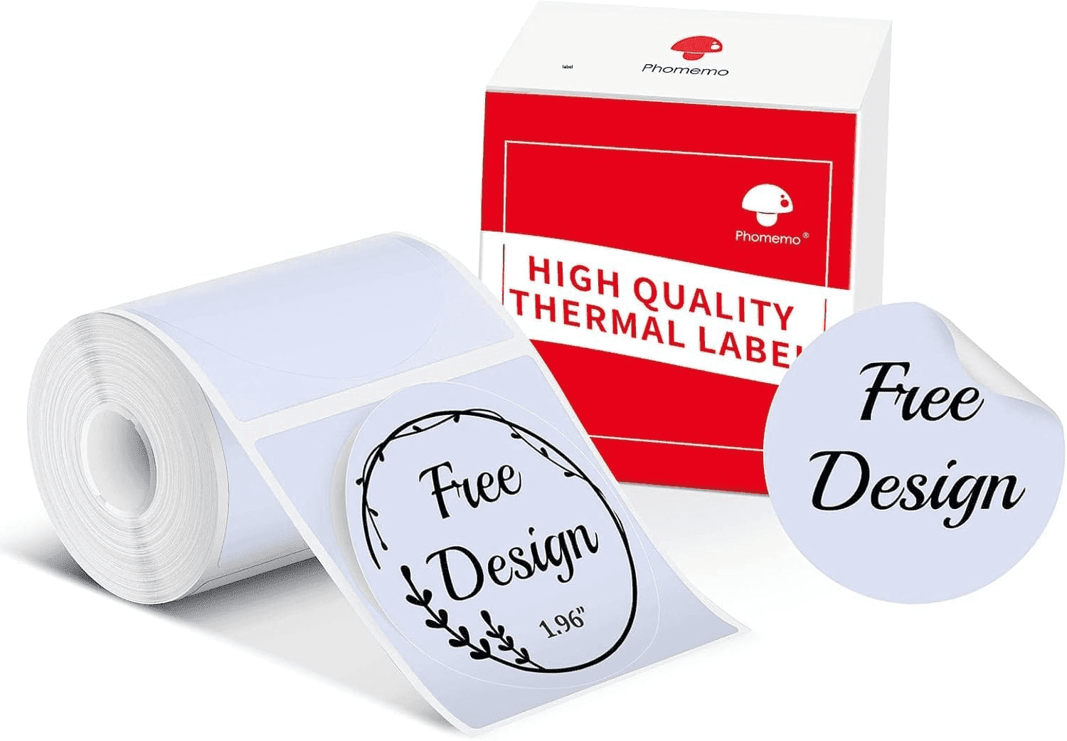 Phomemo M110 Labels, M110/M220/M221/M120/M200 Thermal Labels 1.96" x 1.96"（50x50mm）, M110 Labels Self-Adhesive Label, 140 Labels/Roll, Blue