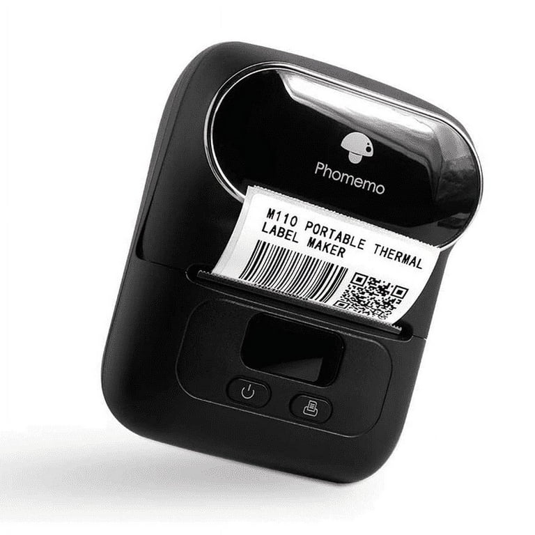 Phomemo M110 Portable Mini Thermal Label Maker Multifunctional Bluetooth  Printer for Small Business, Handheld Label Maker with Different Fonts Black  