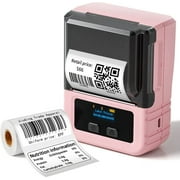 Phomemo M120 Label Makers-2 Inch Label Printer, Wireless Bluetooth Thermal Barcode Printer, Mini Portable Printer for Retail, QR Code, Small Business, Compatible with Android, iOS & PC, Pink