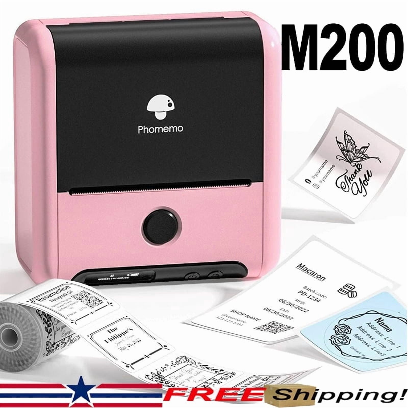 Phomemo M200 Versatile Bluetooth Thermal Label Maker for Shipping, Labeling, and Small Business Applications - Enhance Efficiency and Organization(Pink)