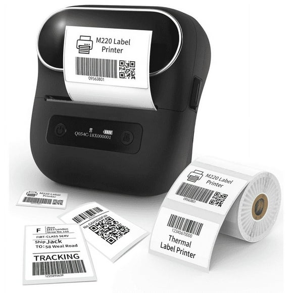 Phomemo M220 Label Maker, Upgrade 3.14'' Barcode Printer, Bluetooth Thermal Label Printer, Portable Sticker Maker Machine for Barcode, Address, Mailing, Small Business, Compatible with Phone, PC