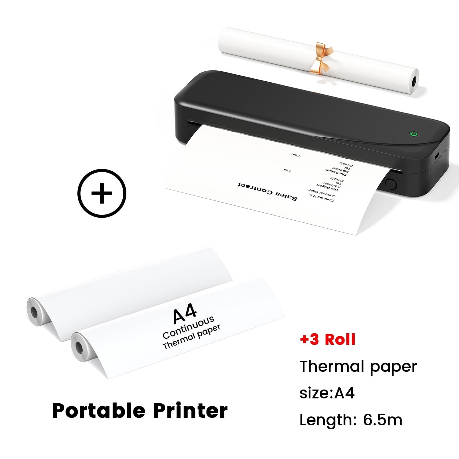 Phomemo M833 Wireless Thermal Printer, 304DPI Portable Printer, Compatible with Smartphones, Pads And Computers, Support 8.5'' X 11'' US Letter & A4, Inkless Mobile Printer for Travel, Office, School