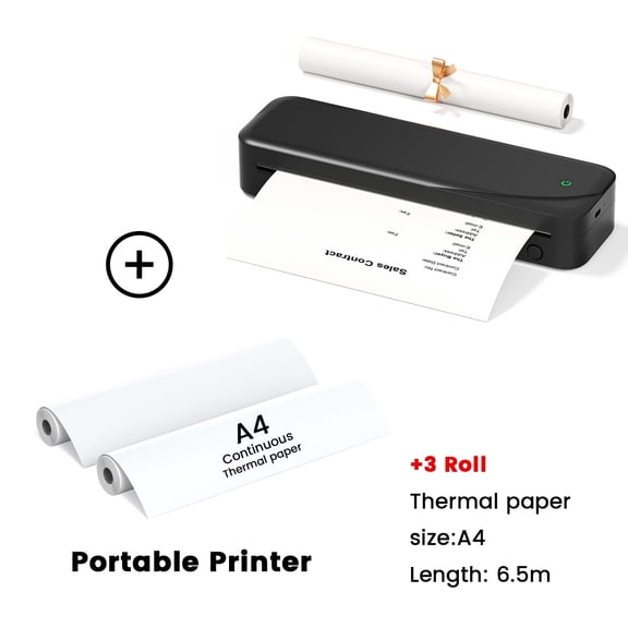 Phomemo M833 Wireless Thermal Printer, 304DPI Portable Printer, Compatible with Smartphones, Pads And Computers, Support 8.5'' X 11'' US Letter & A4, Inkless Mobile Printer for Travel, Office, School