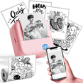 thumbnail image 1 of Phomemo Mini Printer,Mini Sticker Printer M02L, Mini Portable Printer, Portable Photo Printer Sticker Printer Portable Pocket Printer for Photo,Notes, Compatible with Phone Tablet, Pink, 1 of 11