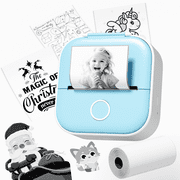 Phomemo T02 Portable Label Maker, Mini Sticker Printer, Bluetooth Inkless Sticker Maker Machine, Mobile Printer for Study Notes, Kids Gift, Photos, Journals, To-dos Blue
