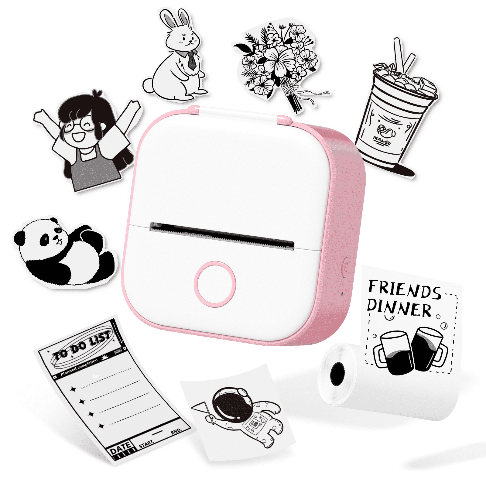 T02 Portable Label Maker, Mini Sticker Printer, Bluetooth Inkless ...