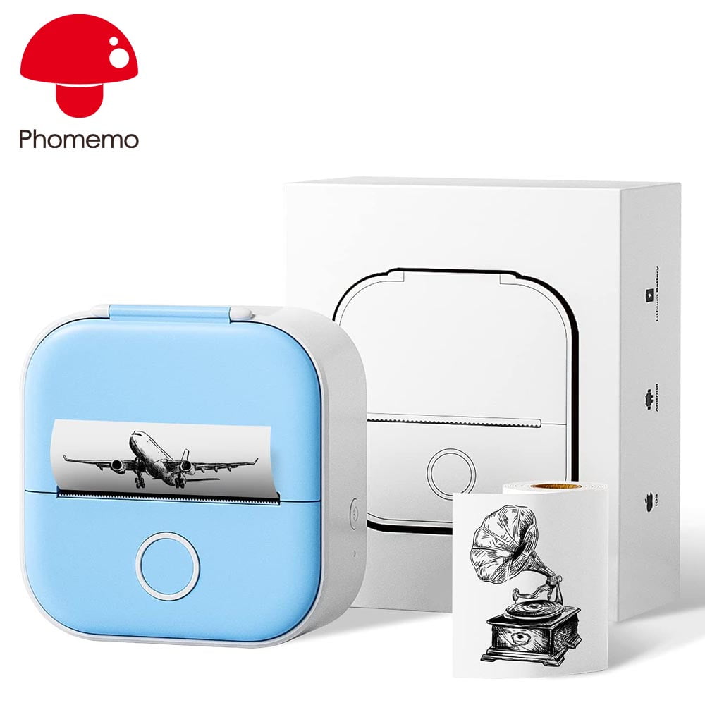 Mini Portable Sticker Printer - Phomemo T02 Pocket Printer with